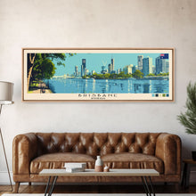Load image into Gallery viewer, Brisbane, Australia Panoramic Canvas Print, Brisbane, Australia Painting, Australia Art, Brisbane Travel Poster, Travel Art, Living Room Painting
