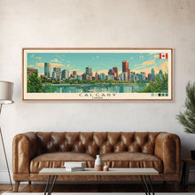 Carregar imagem no visualizador da galeria, Calgary, Canada Panoramic Canvas Print, Calgary, Canada Painting, Canada Art, Calgary Travel Poster, Travel Art, Guest Room Painting
