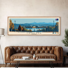 Carregar imagem no visualizador da galeria, Canberra, Australia Panoramic Canvas Print, Canberra, Australia Painting, Australia Art, Canberra Travel Poster, Travel Art, Guest Room Painting
