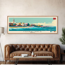Cargar imagen en el visor de la galería, Casablanca, Morocco Panoramic Canvas Print, Casablanca, Morocco Painting, Morocco Art, Casablanca Travel Poster, Travel Art, Guest Room Painting
