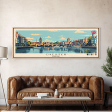 Cargar imagen en el visor de la galería, Chester, England Panoramic Canvas Print, Chester, England Painting, England Art, Chester Travel Poster, Travel Art, Living Room Painting
