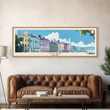Cargar imagen en el visor de la galería, Cork, Ireland Panoramic Canvas Print, Cork, Ireland Painting, Ireland Art, Cork Travel Poster, Travel Art, Guest Room Painting
