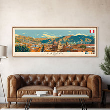 Carregar imagem no visualizador da galeria, Cusco, Peru Panoramic Canvas Print, Cusco, Peru Painting, Peru Art, Cusco Travel Poster, Travel Art, Guest Room Painting
