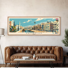 Load image into Gallery viewer, Damascus, Syria Panoramic Canvas Print, Damascus, Syria Painting, Syria Art, Damascus Travel Poster, Travel Art, Guest Room Painting
