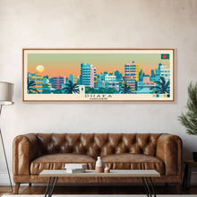 Load image into Gallery viewer, Dhaka, Bangladesh Panoramic Canvas Print, Dhaka, Bangladesh Painting, Bangladesh Art, Dhaka Travel Poster, Travel Art, Guest Room Painting
