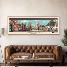 Load image into Gallery viewer, Doncaster, England Panoramic Canvas Print, Doncaster, England Painting, England Art, Doncaster Travel Poster, Travel Art, Guest Room Painting
