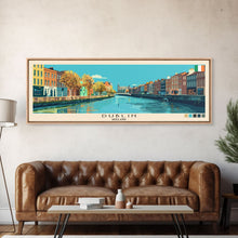 Load image into Gallery viewer, Dublin, Ireland Panoramic Canvas Print, Dublin, Ireland Painting, Ireland Art, Dublin Travel Poster, Travel Art, Guest Room Painting
