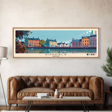 Load image into Gallery viewer, Dundalk, Ireland Panoramic Canvas Print, Dundalk, Ireland Painting, Ireland Art, Dundalk Travel Poster, Travel Art, Guest Room Painting
