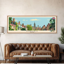 Load image into Gallery viewer, Durham, England Panoramic Canvas Print, Durham, England Painting, England Art, Durham Travel Poster, Travel Art, Vacation Gift
