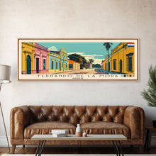 Load image into Gallery viewer, Fernando de la Mora, Paraguay Panoramic Canvas Print, Fernando de la Mora, Paraguay Painting, Paraguay Art, Fernando de la Mora Travel Poster, Travel Art, Guest Room Painting
