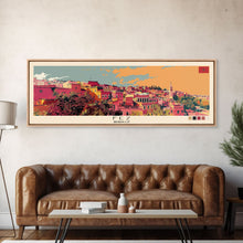 Cargar imagen en el visor de la galería, Fez, Morocco Panoramic Canvas Print, Fez, Morocco Painting, Morocco Art, Fez Travel Poster, Travel Art, Vacation Gift
