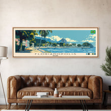 Carregar imagem no visualizador da galeria, Florianopolis, Brazil Panoramic Canvas Print, Florianopolis, Brazil Painting, Brazil Art, Florianopolis Travel Poster, Travel Art, Living Room Painting
