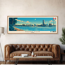 Cargar imagen en el visor de la galería, Hamilton, Canada Panoramic Canvas Print, Hamilton, Canada Painting, Canada Art, Hamilton Travel Poster, Travel Art, Living Room Painting
