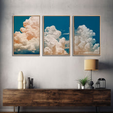 Cargar imagen en el visor de la galería, Cloud Wall Art Triptych 3 Piece Set Blue Wall Art Abstract Art Print Minimalist Wall Art Indigo Art Maximalist Deco Sky Wall Art Sky Print
