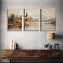 Carregar imagem no visualizador da galeria, Beautiful 3 Piece Wall Art Canvas Print Set, Landscape Painting, Living Room Decor, Office Art, Wall Decor, Landscape Moody Landscape
