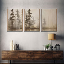 Load image into Gallery viewer, FRAMED Olive Green and Beige Art 3 Panel Set Beach Landscape Painting Framed Wall Art Large Prints Art Framed Landscape Art Print Giclee
