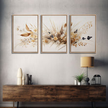 Carregar imagem no visualizador da galeria, Boho Style Minimalist Farmhouse 3 Piece Wall Art, White Background Wildflowers, Botanical Floral Art, Rustic Chic Decor
