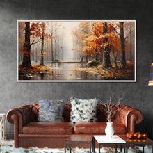 Carregar imagem no visualizador da galeria, Beautiful Fall Centerpiece Landscape Painting Framed Canvas Print, Fall Decor, Thanksgiving Decor, Autumn Decor, Home Decor Fall Decorations
