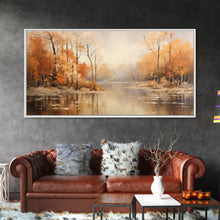 Carregar imagem no visualizador da galeria, Fall Centerpiece Landscape Painting Canvas Print, Autumn Decor, Fall Centerpiece, Fall Home Decor, Fall Wall Decor, Fall Home Decor
