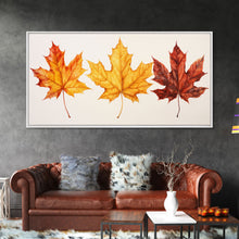 Carregar imagem no visualizador da galeria, Autumn Leaves Centerpiece, Photography Study, Framed Canvas Print, Fall Decor, Autumn Decor, Seasonal Art, Fall Centerpiece, Fall Art

