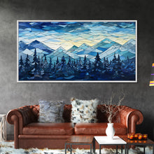 Carregar imagem no visualizador da galeria, Abstract Wall Art, Winter Wall Art, Mosaic Wall Art, Nature Art Print, Canvas Print, Wall Hanging, Landscape Art, Camper Wall Decor
