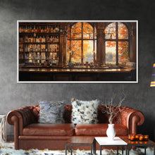 Load image into Gallery viewer, Bar Wall Art, Fall Wall Print, Tavern Art, Canvas Print, Wall Hanging, Panoramic Art, Anniversary Gift, Dining Room Decor, Gaming Wall Decor
