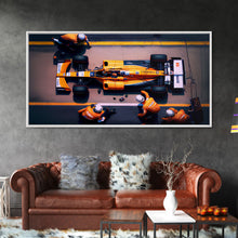 Carregar imagem no visualizador da galeria, Formula 1 canvas wall art, Car racing art, F1 Pit Stop framed canvas print, Racing car gift Formula 1 wall decor poster
