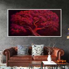 Load image into Gallery viewer, Blood red tree, fantasy horror art, framed canvas print
