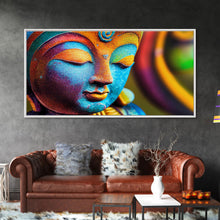 Load image into Gallery viewer, Colorful Buddha Canvas Wall Art, Framed Canvas Print, Buddhism Print, Yoga, Zen Wall Art, Buddha Decor
