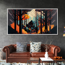 Carregar imagem no visualizador da galeria, Forest fire seen through a kaleidoscope, framed canvas print, wall art
