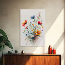Load image into Gallery viewer, Colorful wildflowers, beautiful floral art, framed canvas print
