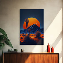 Load image into Gallery viewer, Fiery Orange Sunset Cactus Desert Wall Art Canvas Print - Vibrant Colors of a Desert Oasis Artwork
