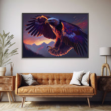 Carregar imagem no visualizador da galeria, Bald Eagle on the hunt, birds of prey animal prints, framed canvas print, American Bald Eagle Art
