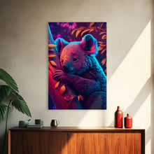 Cargar imagen en el visor de la galería, Cute Retro Wave Koala Bear, framed canvas print, Animals of Australia
