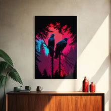 Load image into Gallery viewer, Birds of Prey sitting in a tree, Red-Tailed Hawk art, framed canvas print, birds of prey, hunter birds, animal art
