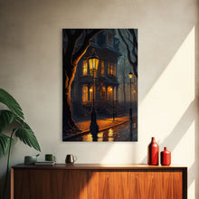 Cargar imagen en el visor de la galería, Old Vintage Victorian Home House Night Fine Art Print, Wall Decor, Wall Poster, Wall Art Print
