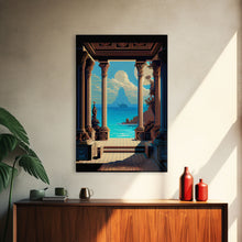 Load image into Gallery viewer, Retro Style Videogame Art, Pixel Roman Architecture Art, 8 bit art, framed canvas print
