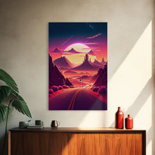 Load image into Gallery viewer, Apache Trail Scenic Drive, Framed Canvas Print, Roads of Arizona, retro style art
