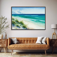 Carregar imagem no visualizador da galeria, Canvas Print, Painting of Emerald Green Waves, Framed Canvas Art, whimsical ocean art, framed wall art
