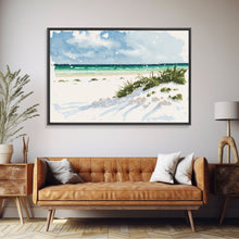 Load image into Gallery viewer, framed ocean art canvas, beach wall art, framed wall art, living room wall decor, abstract landscape art, framed canvas print
