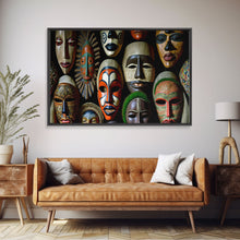 Carregar imagem no visualizador da galeria, African Traditional Masks Framed Canvas Wall Art | Canvas Print Decor for Home &amp; Office Decoration I Ready To Hang Canvas
