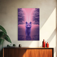 Load image into Gallery viewer, Fox Wall Print, Animal Art Print, Animal Portrait, Pink Art, Abstract Wildlife Art, Framed Wall Art, Framed Canvas, Wall Print, Wall Canvas
