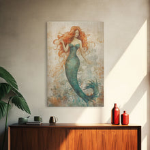 Load image into Gallery viewer, Coastal Mermaid Canvas Print Or Poster, Framed
