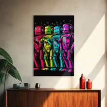 Load image into Gallery viewer, 1950s Style Scifi Robot Art, Art Deco Scifi Poster Art on Canvas, Framed Canvas Print, Game Room Decor

