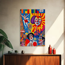 Load image into Gallery viewer, Fictional Circus Poster Art Canvas Print, Framed Canvas Art, Creepy Circus Art
