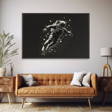 Carregar imagem no visualizador da galeria, Adrift - Astronaut Lost In Space - Framed Canvas Print - Black and White Space Art
