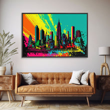 Cargar imagen en el visor de la galería, Chicago City Skyline Graffiti Art, Framed Canvas Print, Large Office Wall Decor, Huge Living Room Art
