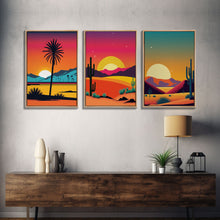 Load image into Gallery viewer, Desert Canvas Prints, Nature Prints Wall Art Set, Framed Canvas Prints Wall Decor, 3 Piece Wall Art Set, Southwestern Decor, Original Art
