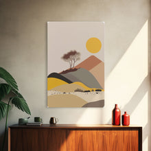 Load image into Gallery viewer, Pueblo Style Boho Desert Art, Framed Canvas Print, Minimalist Landscape Painting
