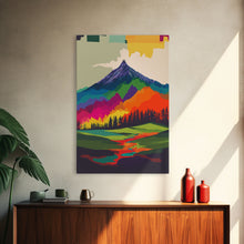 Load image into Gallery viewer, Surreal Rainbow Mountain Landscape, Framed Canvas Print
